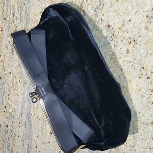 Vintage Velvet clutch With Satin Bow